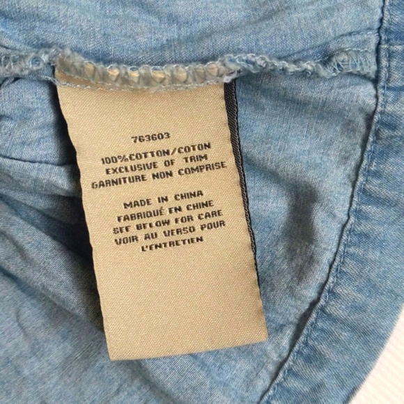 calvin klein jeans eyelet lace ruffle denim chambray tiered dress 4T toddler - Picture 7 of 11